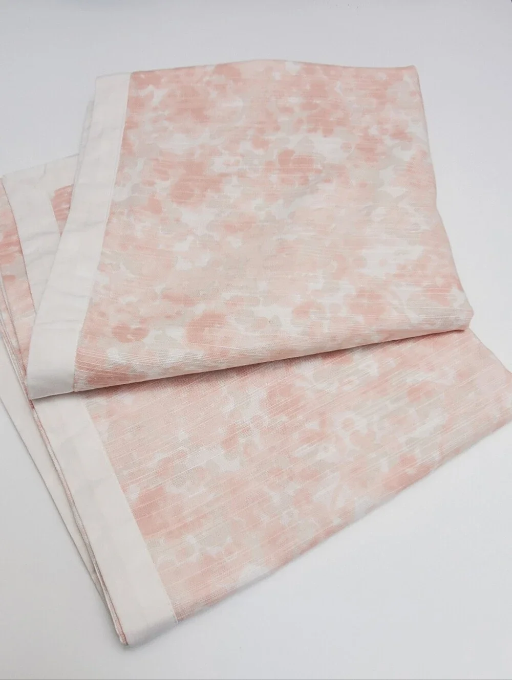 Fieldcrest Set Of 2  Pillow Shams 100% Cotton Rice Print Pink Cream Hues Sz KING